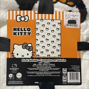 Hello Kitty Black and White Plush Blanket